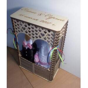 Весільна подарункова коробка для 2 пляшок