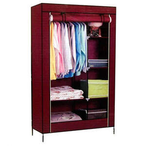 Тканевый шкаф органайзер для вещей на 2 секции складной 105х45х170см Storage Wardrobe YX-124 Цвет: темно-серый