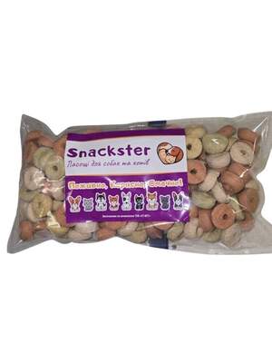 СнекСтер Печиво для собак Мікс кольорові кукурудзяні міні кільця 500г (арт.041390)