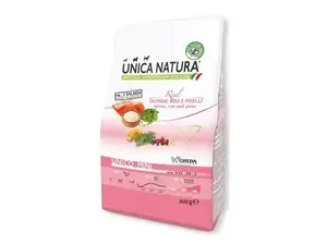 Сухий корм Unica Natura Unico Mini - для собак малих порід (лосось, рис та горох) 800g