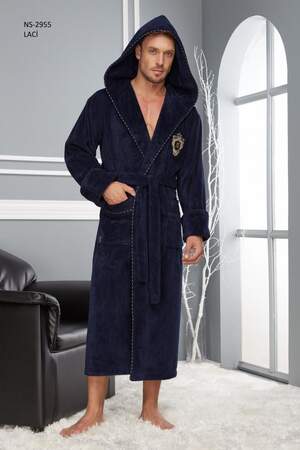 Халат чоловічий довгий Nusa 2955 синій
