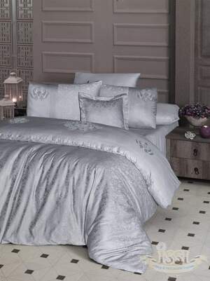 Однотонна постільна білизна First Choice Mirabel Gri