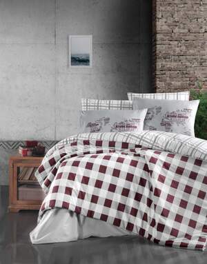 Постільна білизна ранфорс First Choice Edmon Dark Red