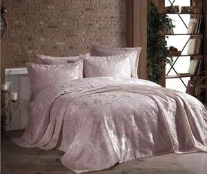 Жакардне покривало на ліжко Gardine's Gul пудра