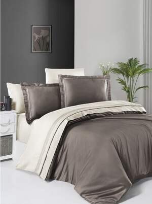 Постільна білизна First Choice Deluxe Satin Serenity Mink & Cream