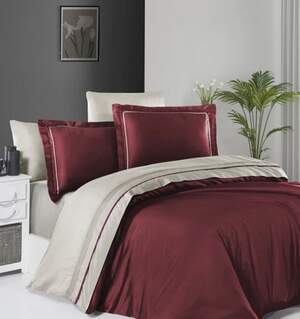 Постільна білизна First Choice Deluxe Satin Serenity Dark Red & Beige Постільна білизна First Choice Deluxe Satin Serenity Dark Red & Beige