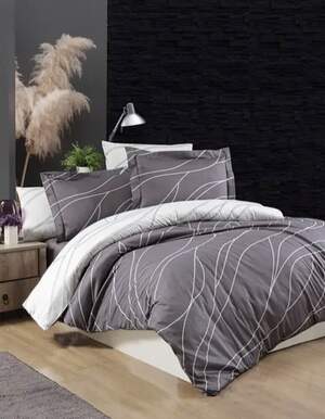 Сімейна постільна білизна First Choice Cotton Satin Mesi Quick Silver