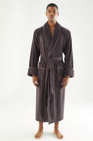 Чоловічий махровий халат довгий Nusa 7235 Kaya