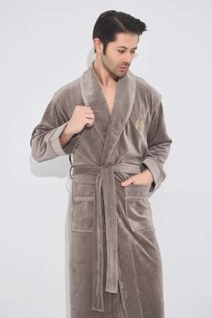 Чоловічий довгий велюровий халат Nusa 21680