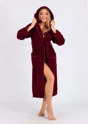 Махровий жіночий халат з капюшоном Nusa 6890