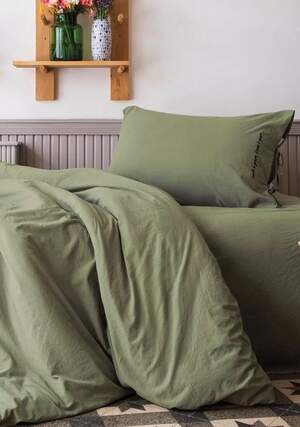 Полуторна постільна білизна Issimo home Dreamers Poplin Haki